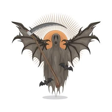 Winged Ghost Illustration Stock Illustration