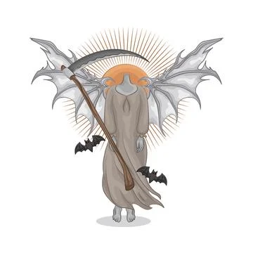 Winged Ghost Illustration Stock Illustration