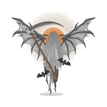 Winged Ghost Illustration Stock Illustration