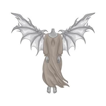 Winged Ghost Illustration Stock Illustration