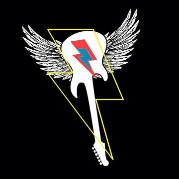 Winged guitar Stock Illustration