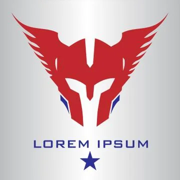 Winged head Warrior Mascot. Stock Illustration