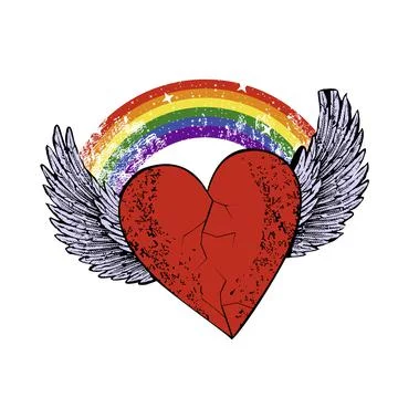 Winged heart Stock Illustration