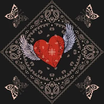 Winged heart Stock Illustration