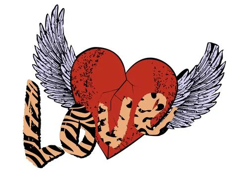 Winged heart Stock Illustration