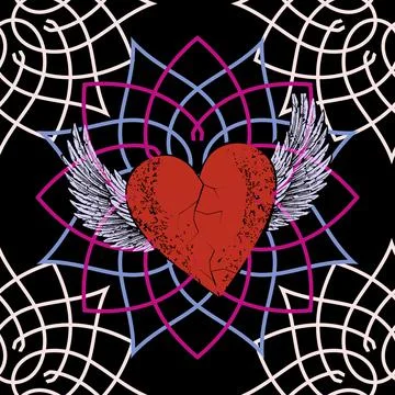 Winged heart Stock Illustration