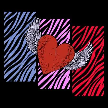 Winged heart Illustrazione stock