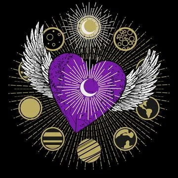 Winged heart Stock Illustration