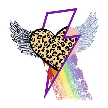 Winged heart Stock Illustration