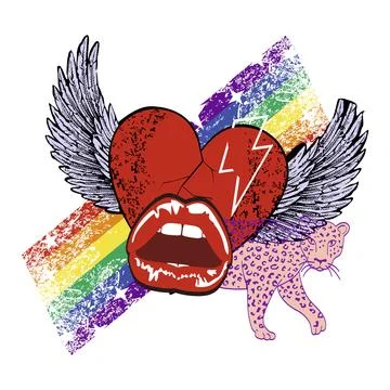Winged heart Stock Illustration