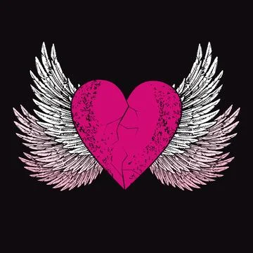 Winged heart Stock Illustration