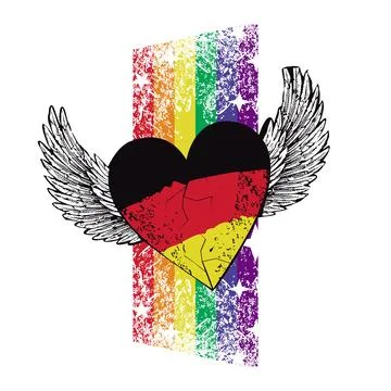 Winged heart Stock Illustration