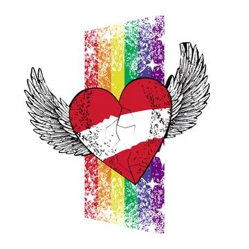 Winged heart Illustrazione stock