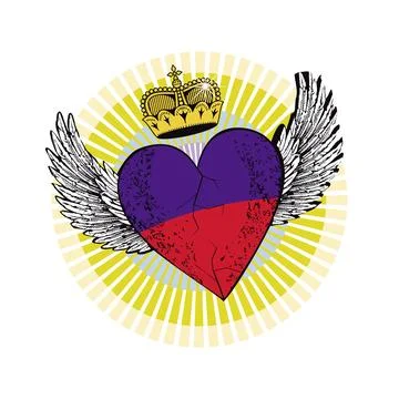 Winged heart Stock Illustration