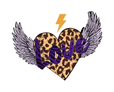 Winged heart Stock Illustration