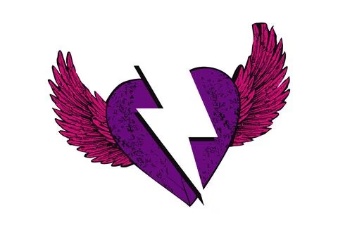 Winged heart Stock Illustration