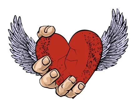 Winged heart Illustrazione stock