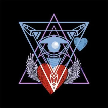 Winged heart Stock Illustration