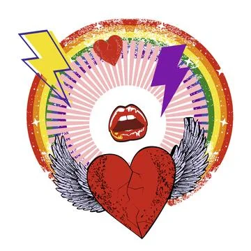 Winged heart Stock Illustration