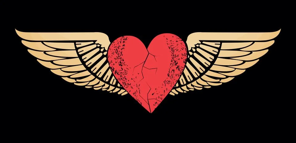Winged heart Stock Illustration
