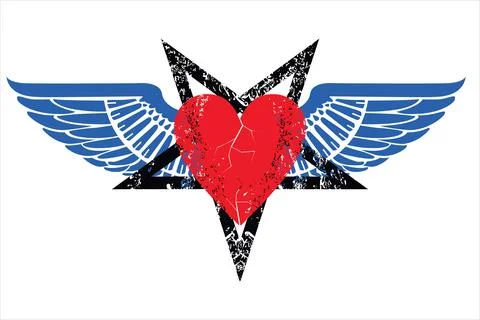 Winged heart Stock Illustration
