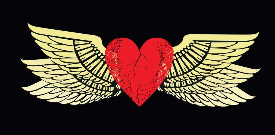 Winged heart Illustrazione stock