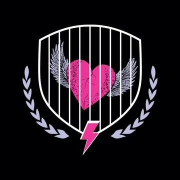 Winged heart Illustrazione stock