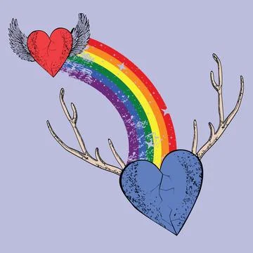 Winged heart Stock Illustration