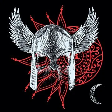 Winged helmet Stock Illustration