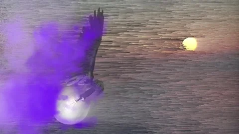 Winged ideas. Flying light bulb Video stock 179132681