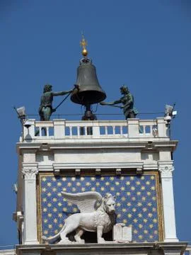 Winged Lion of St. Mark on the Clock Tower, venice. Winged Lion of St. Mark - Stock Photos