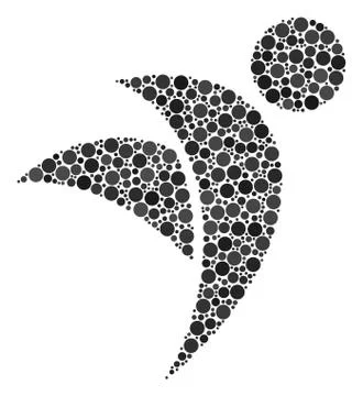 Winged Man Mosaic of Dots Illustrazione stock