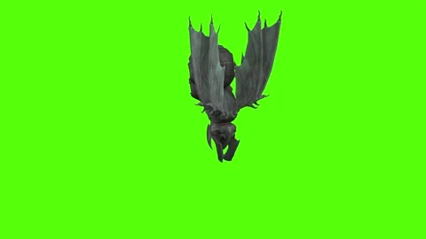 Winged Monster Falling Green Screen Animation 4k Rendering Stock Footage 270390712