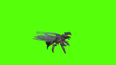 Winged Monster Getting Hit Green Screen Animation 4k Rendering Vídeo Stock 270390618