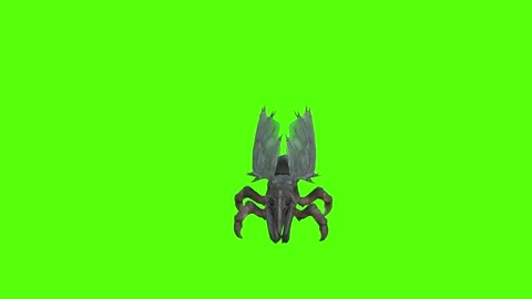 Winged Monster Jump Attack Green Screen Animation 4k Rendering Stock Footage 270390589