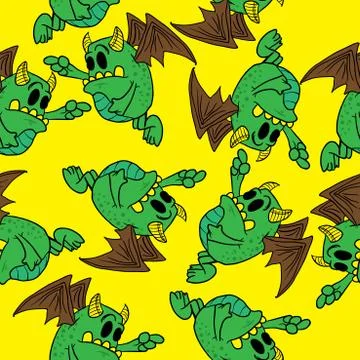 Winged monster pattern Stock Illustration