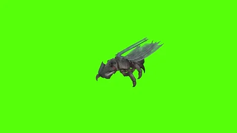 Winged Monster Walk Forward Position Green Screen Animation 4k Rendering Stock Footage 270390528