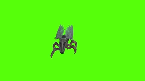 Winged Monster Walk Forward Position Green Screen Animation 4k Rendering Vídeo Stock 270390529