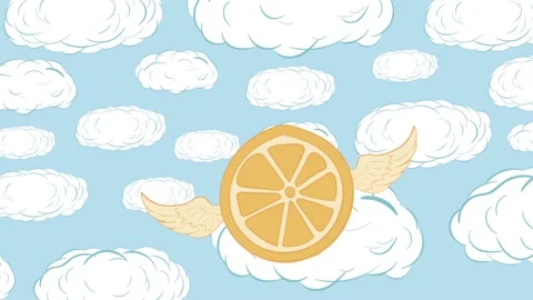 The winged orange and clouds Stock Footage 93582701