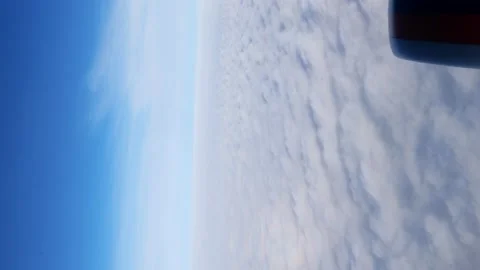 A winged plane with light survived through clouds. Stock Footage 166028025