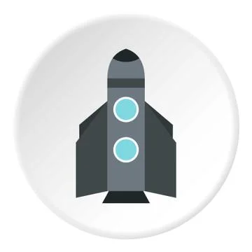 Winged rocket icon, flat style Stock Illustration
