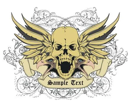 Winged Skull Eagle Heraldry Stock-Illustration