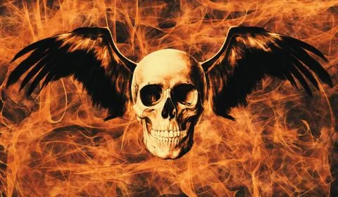 Winged Skull 스톡 일러스트