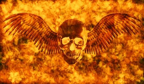 Winged Skull Stock Illustration