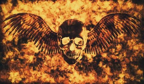 Winged Skull Stock Illustration