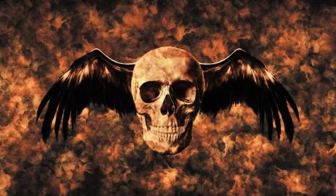 Winged Skull Stock Illustration