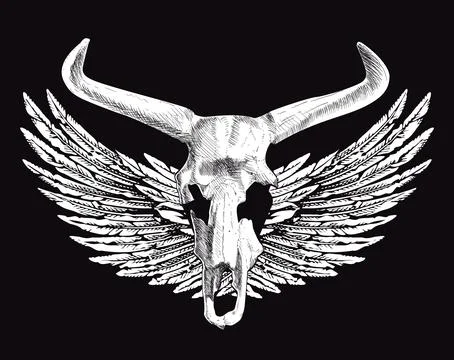 Winged skull Stock Illustration
