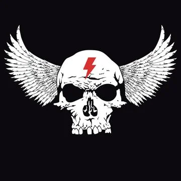 Winged skull Stock Illustration