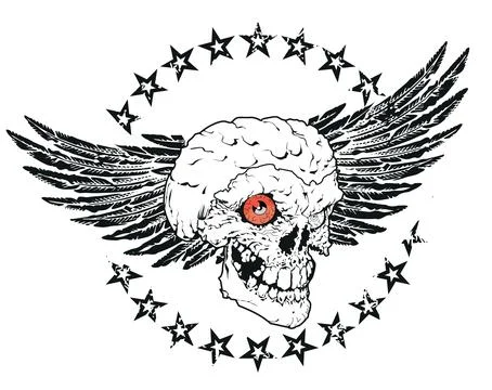 Winged skull Stock Illustration