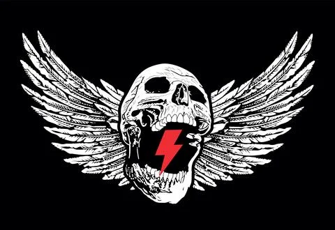Winged skull Stock Illustration